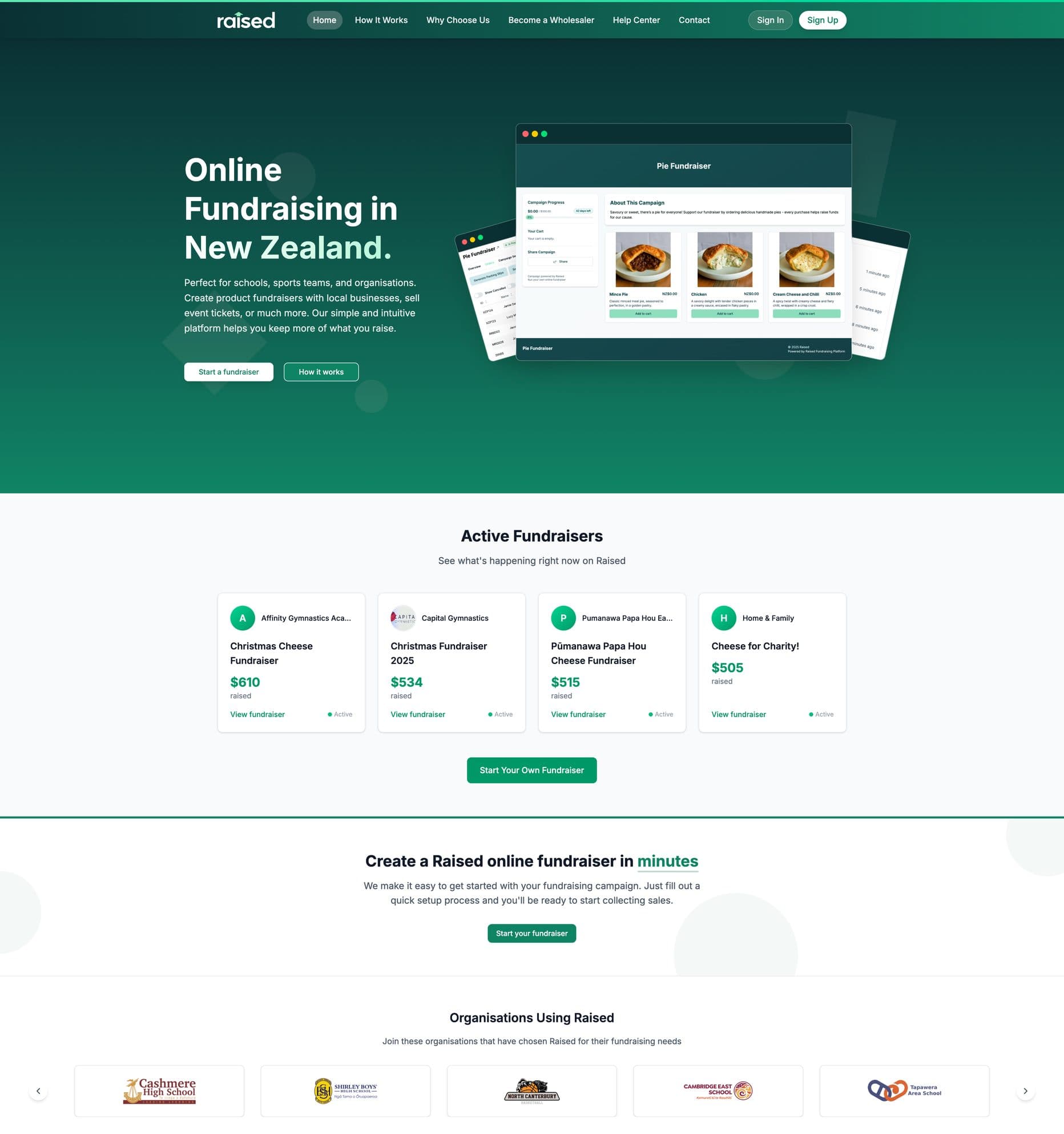 Raised website