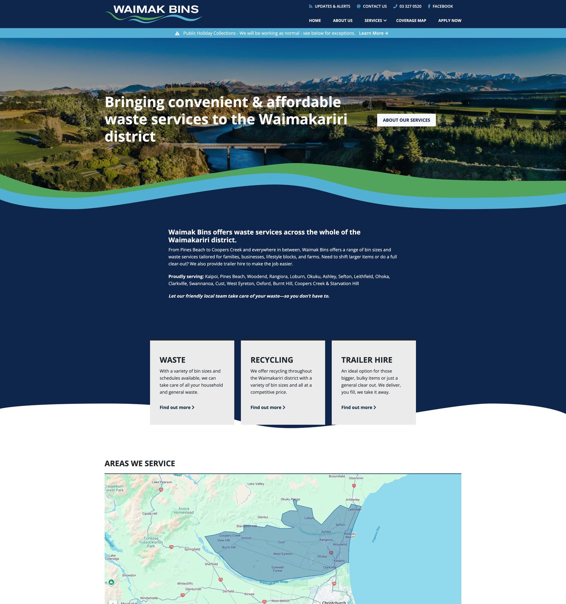 Waimak Bins website